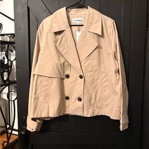 The Drop Women's Beige Double-Breasted Trench Coat